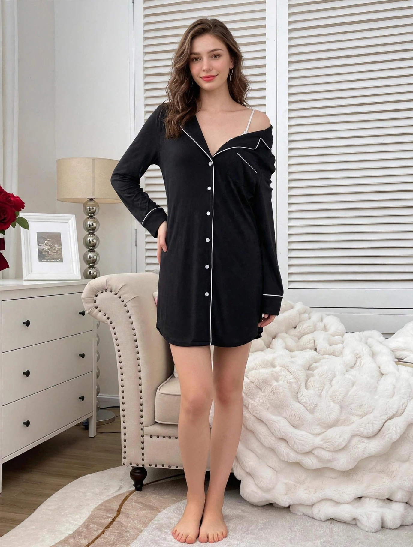 Victoria Nightshirt - Black